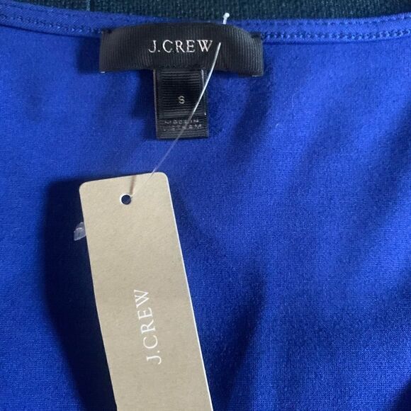 🎄J Crew Peplum Cobalt Blue Velvet Top - Picture 6 of 10
